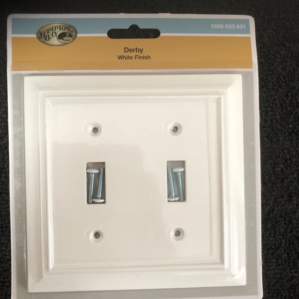 1 ~ Hampton Bay Derby Wood WHITE Wood Finish Light Switch Cover Plate